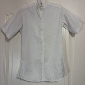 Squire Riding Apparel Youth Shirt Equestrian Western Show White Button‎ Up Sz 28